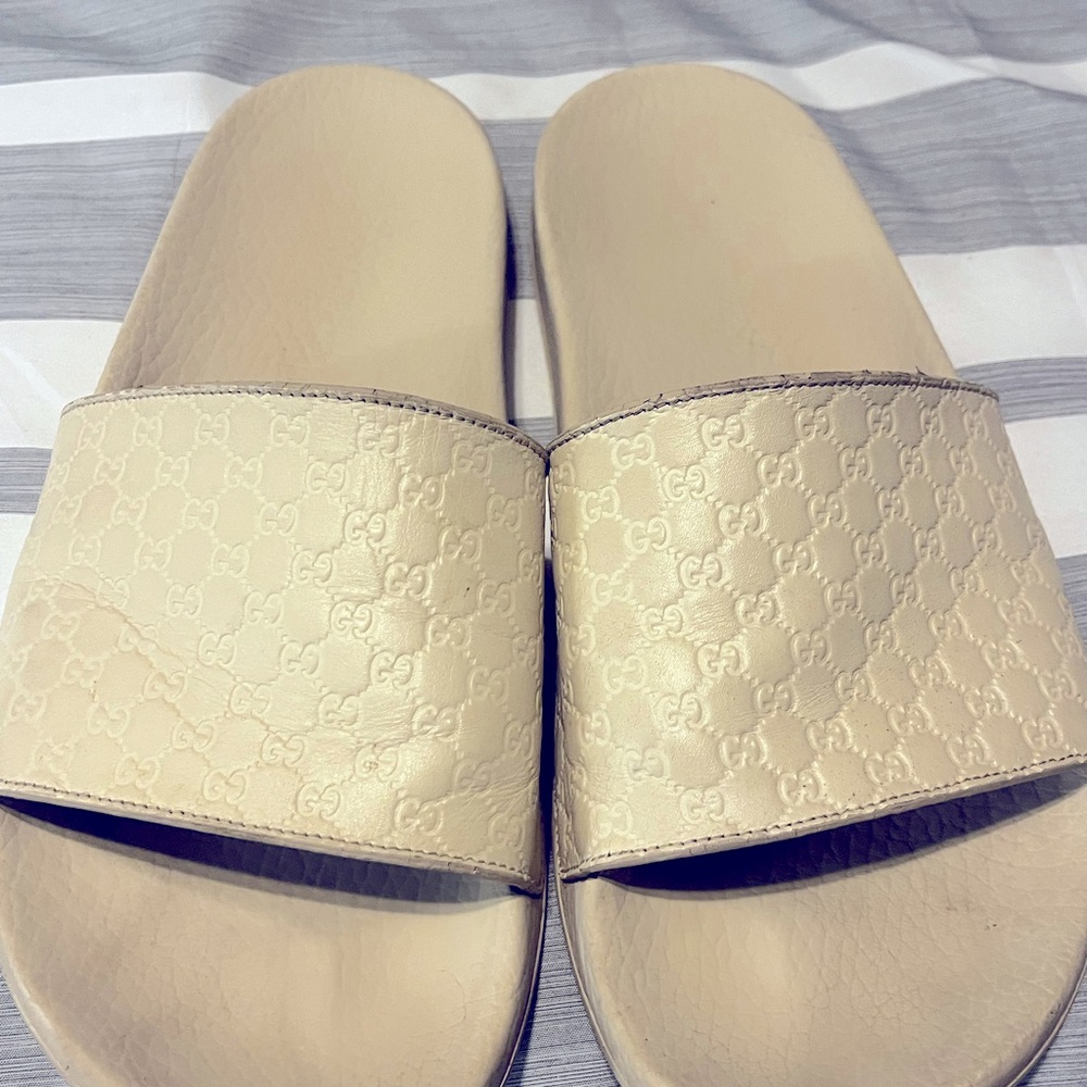 Gucci slides.